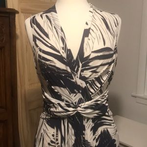 Vince Camuto Navy Blue & White Maxi Dress